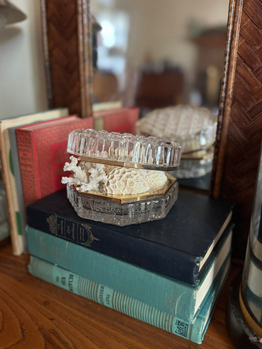 Vintage French Cut Baccarat Style Glass Casket