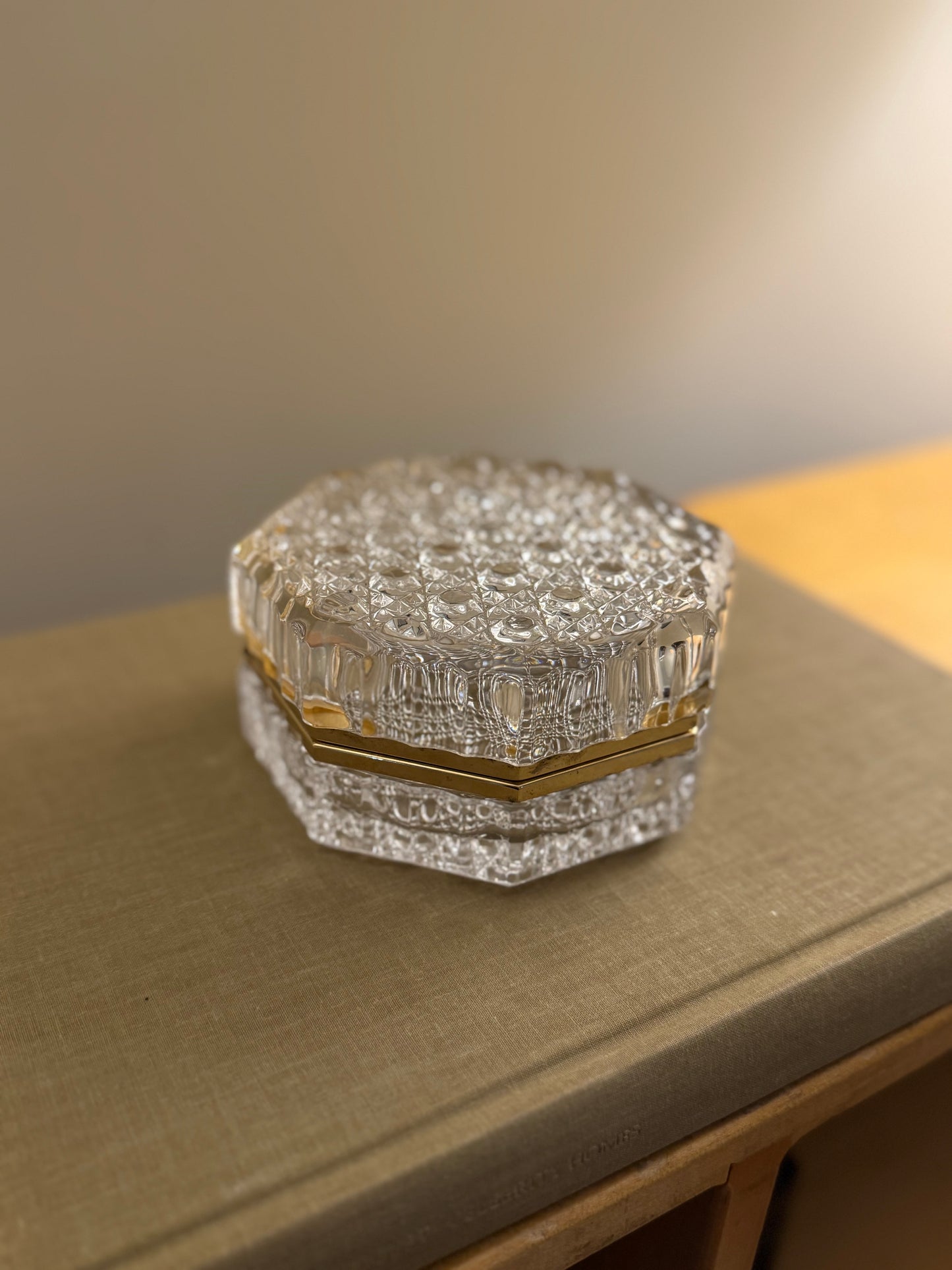 Vintage French Cut Baccarat Style Glass Casket