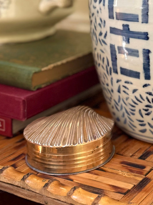 Vintage Brass Shell Trinket Dish