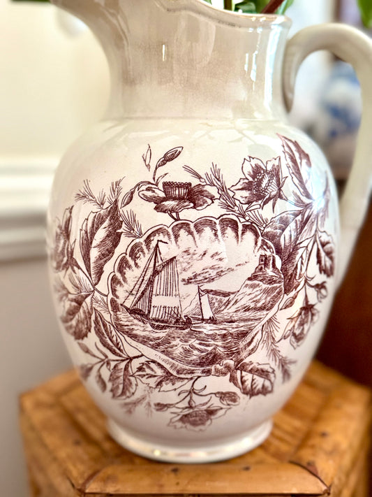 Antique Transferware Pitcher