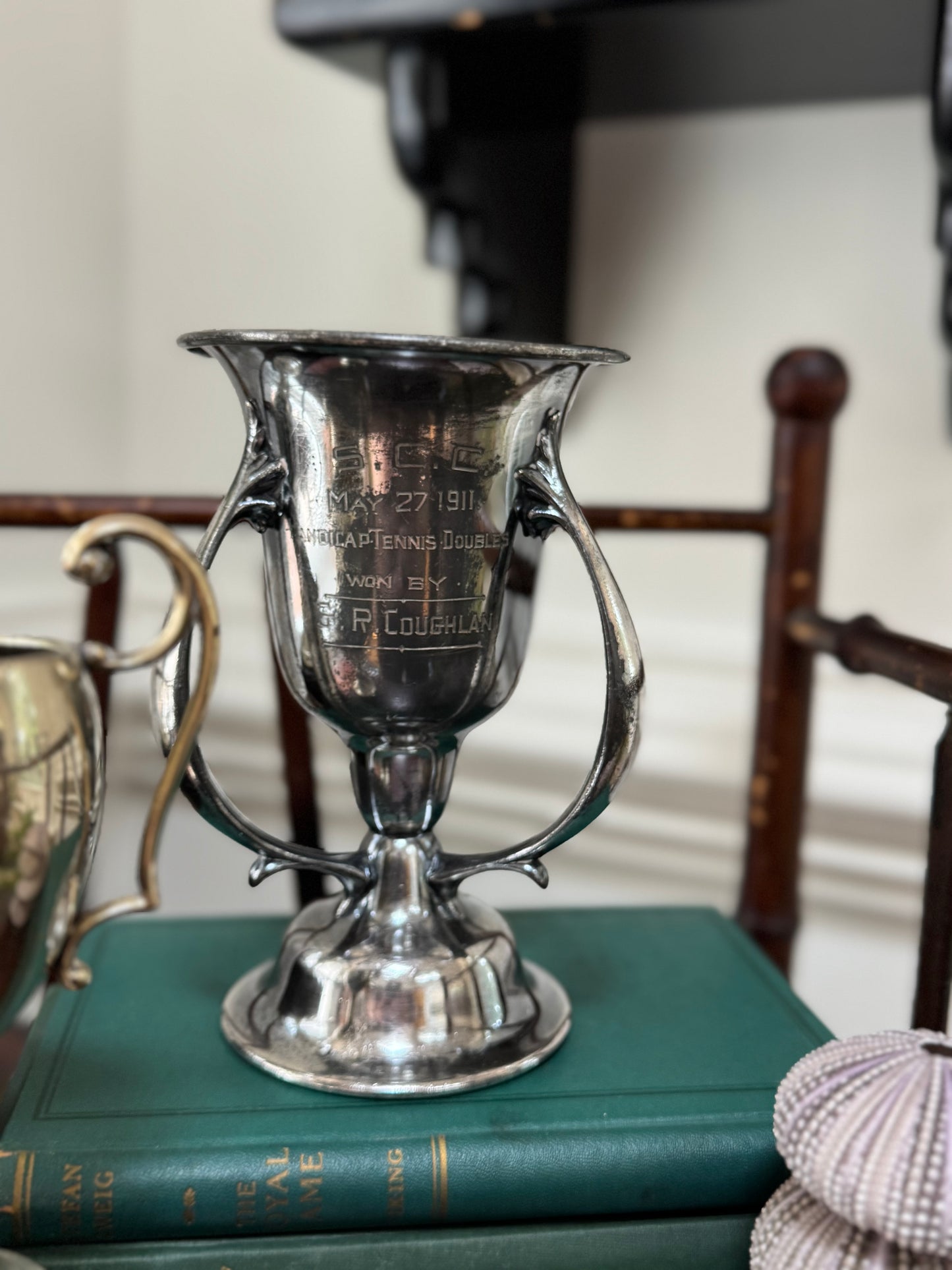 1911 Engraved Tennis Trophy/Loving Cup