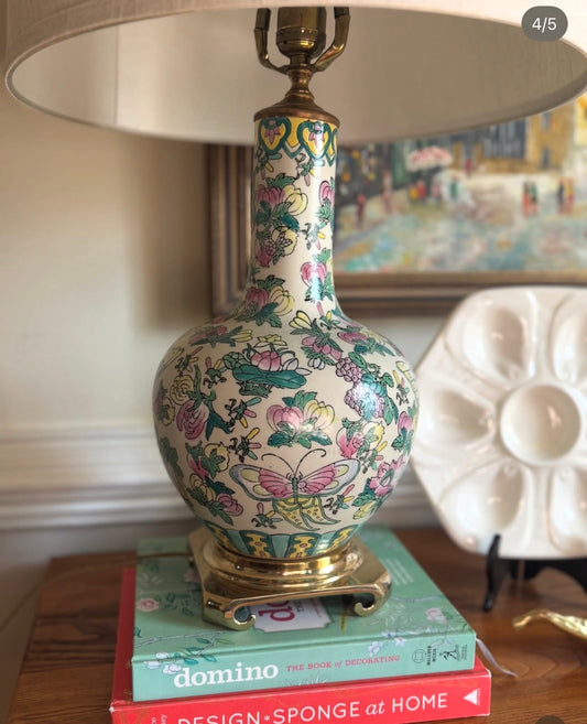 Chinoiserie Style Butterfly Lamp
