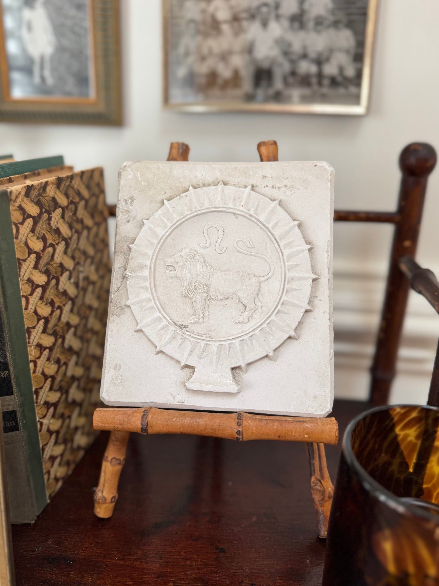 Antique Lion Plaster Art