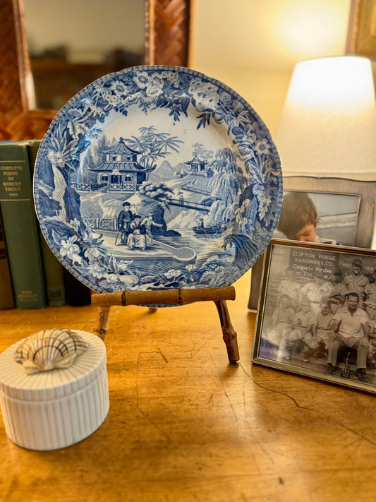 Antique Davenport “High Bridge” Blue and White Plate