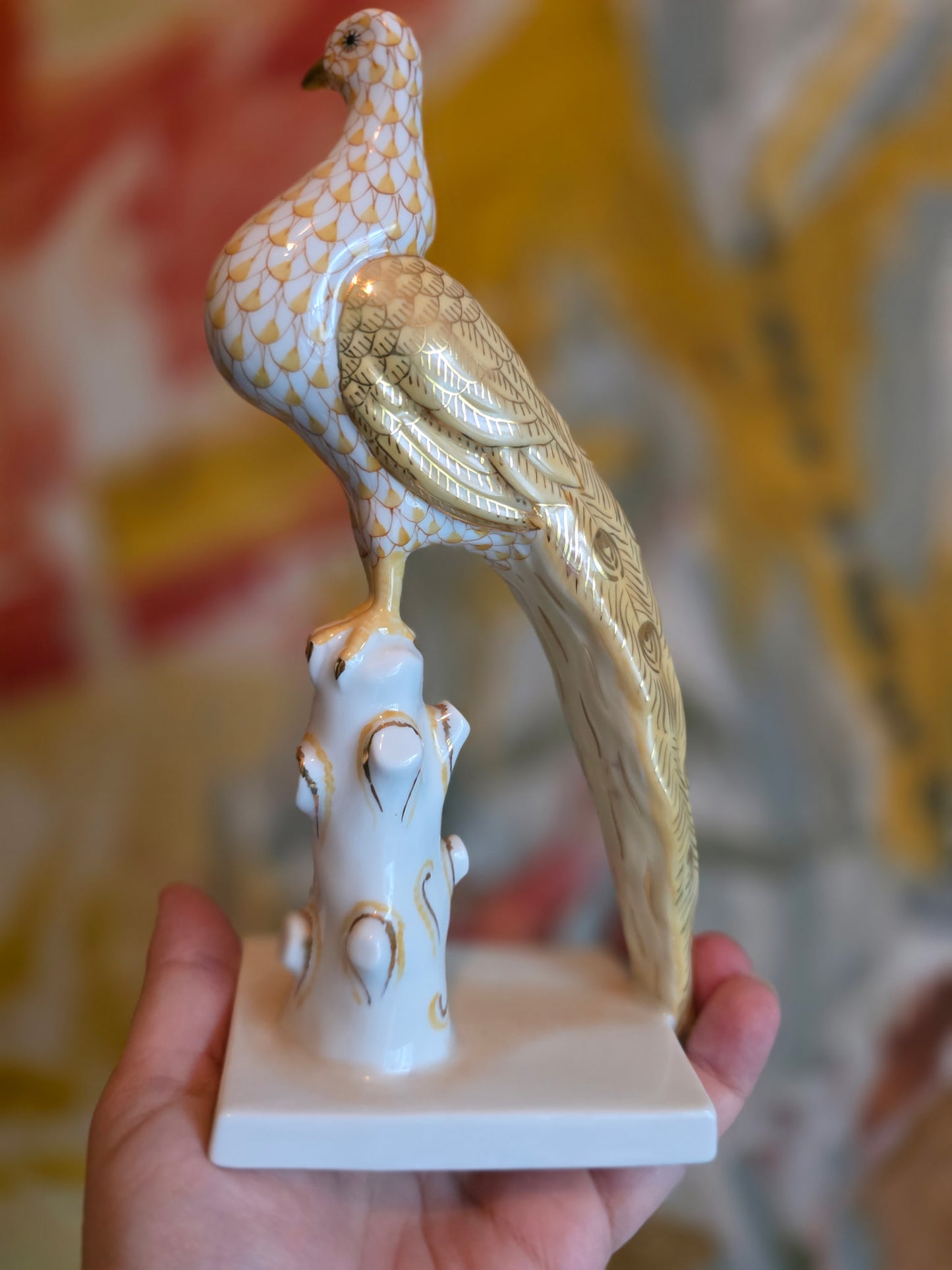 Rare Herend Peacock Figurine