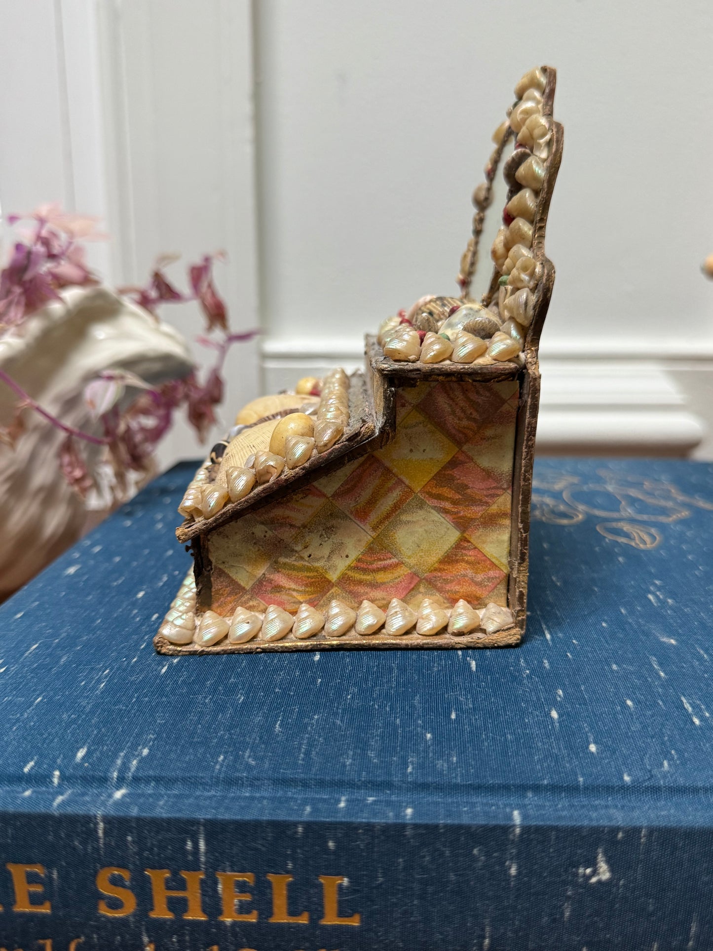 Antique Victorian Sailor's Valentine Dresser Box