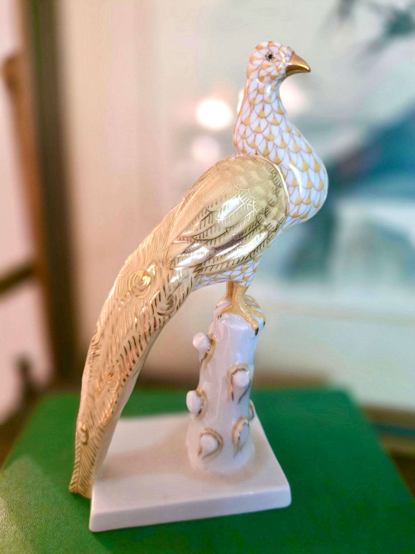 Rare Herend Peacock Figurine