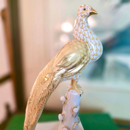 Rare Herend Peacock Figurine
