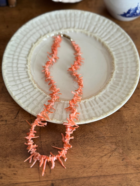 Vintage Angel Skin Coral Necklace