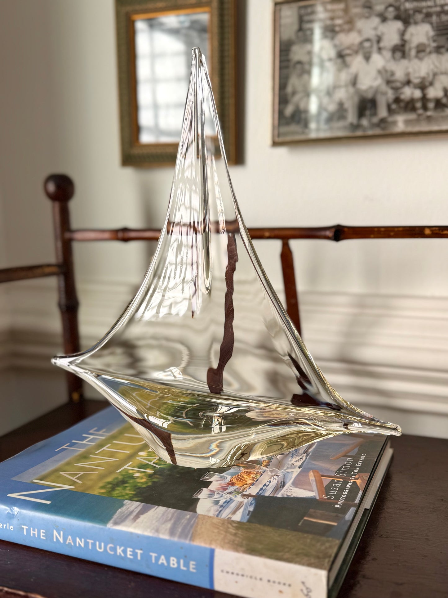 Mid-Century Modern Art Glass Sailboat Sculpture