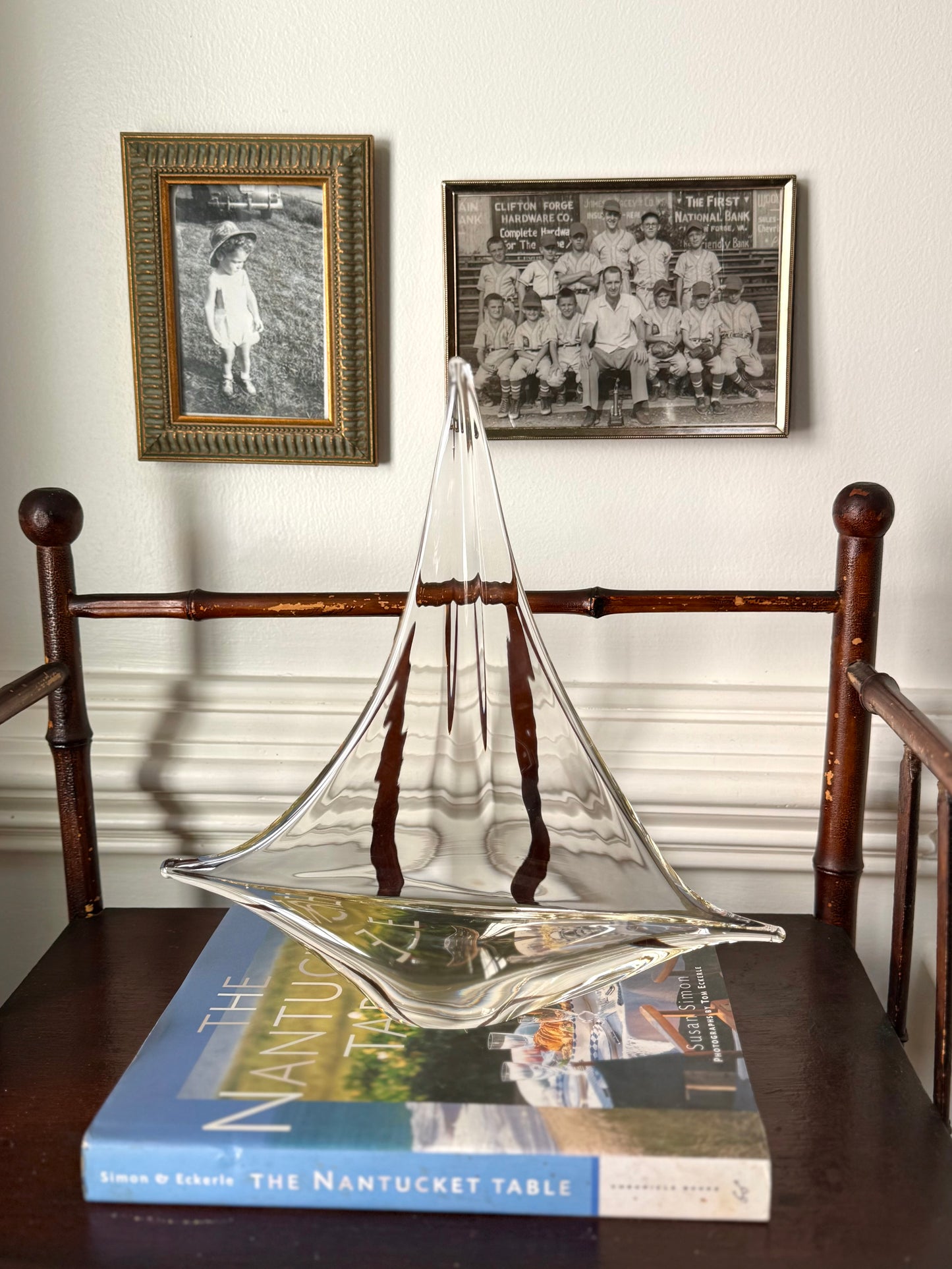Mid-Century Modern Art Glass Sailboat Sculpture