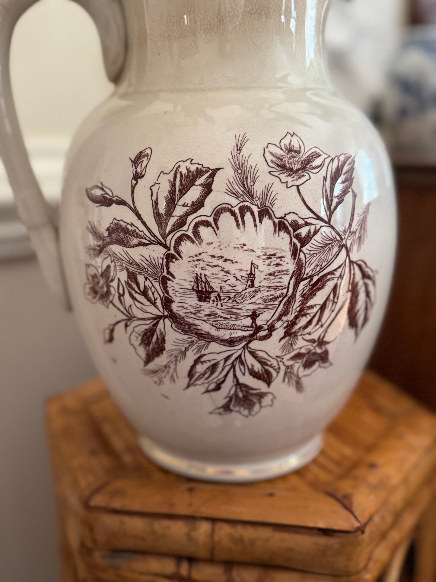 Antique Transferware Pitcher