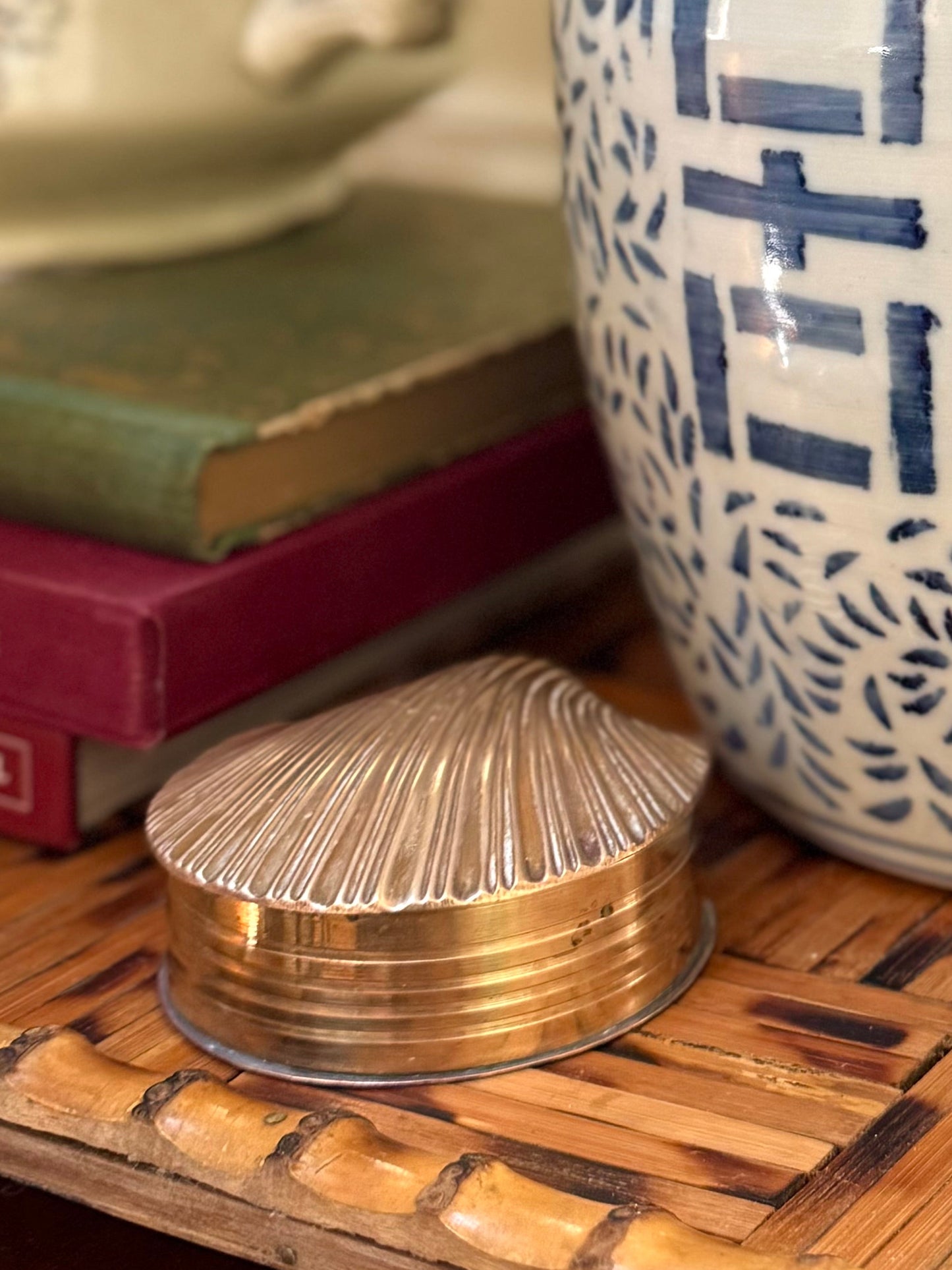 Vintage Brass Shell Trinket Dish