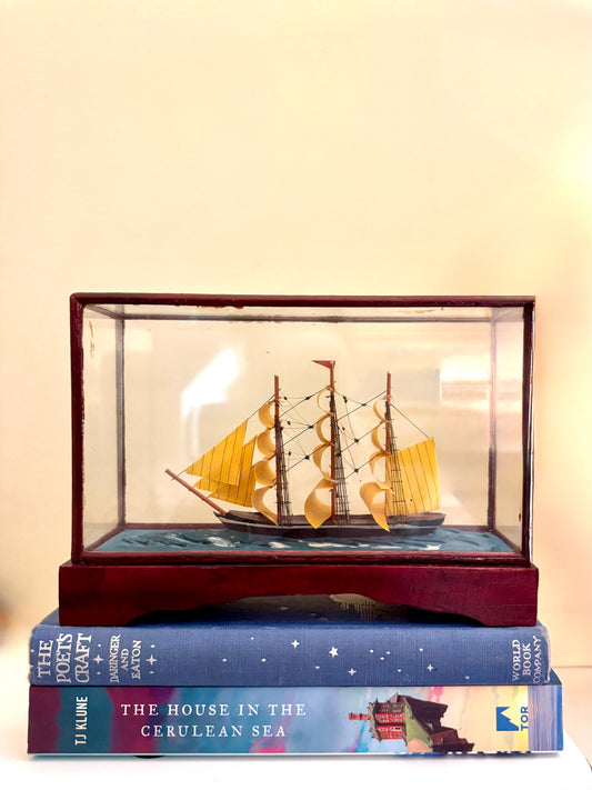 Large Ship in Glass Case