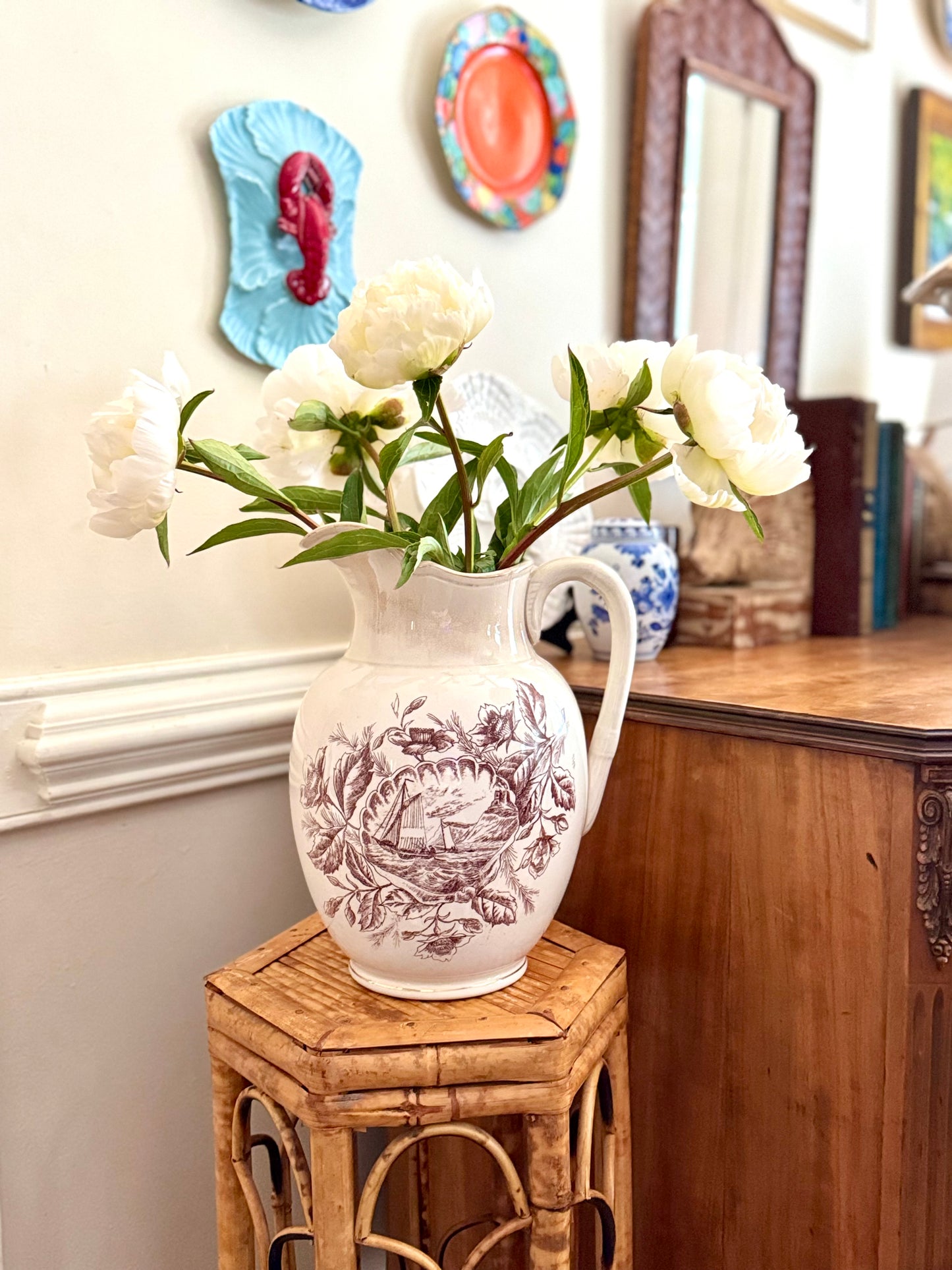 Antique Transferware Pitcher