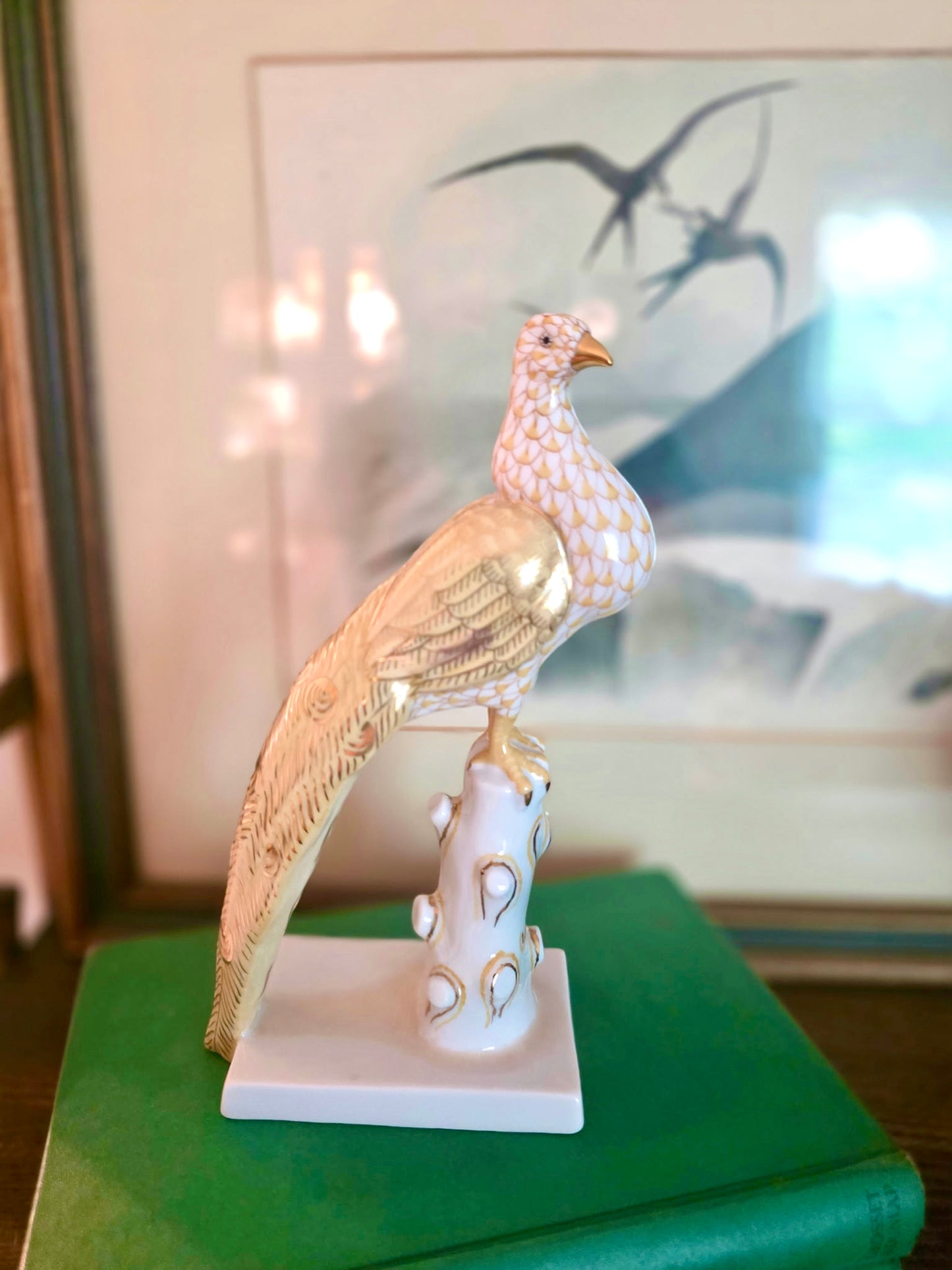 Rare Herend Peacock Figurine