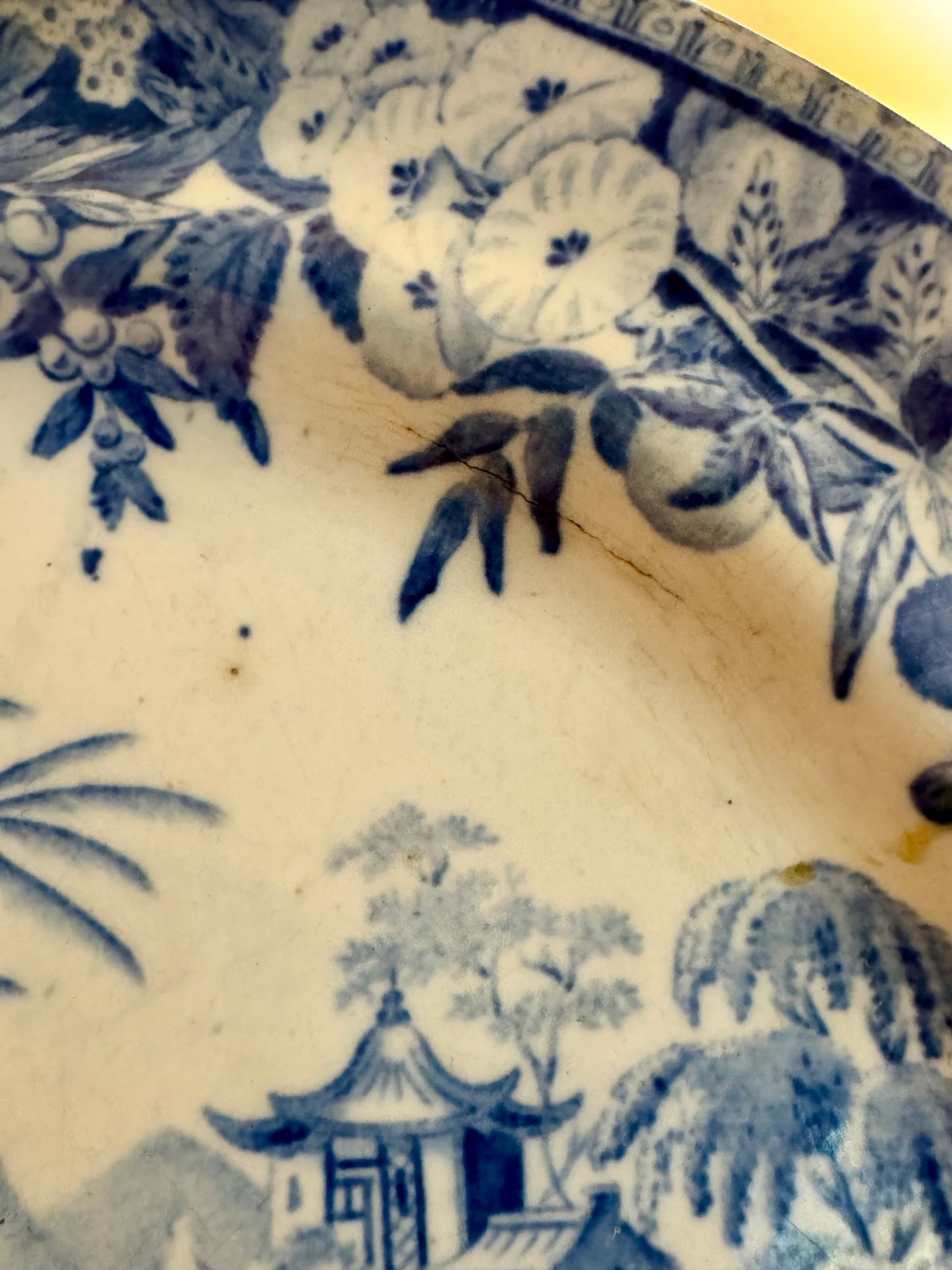 Antique Davenport “High Bridge” Blue and White Plate