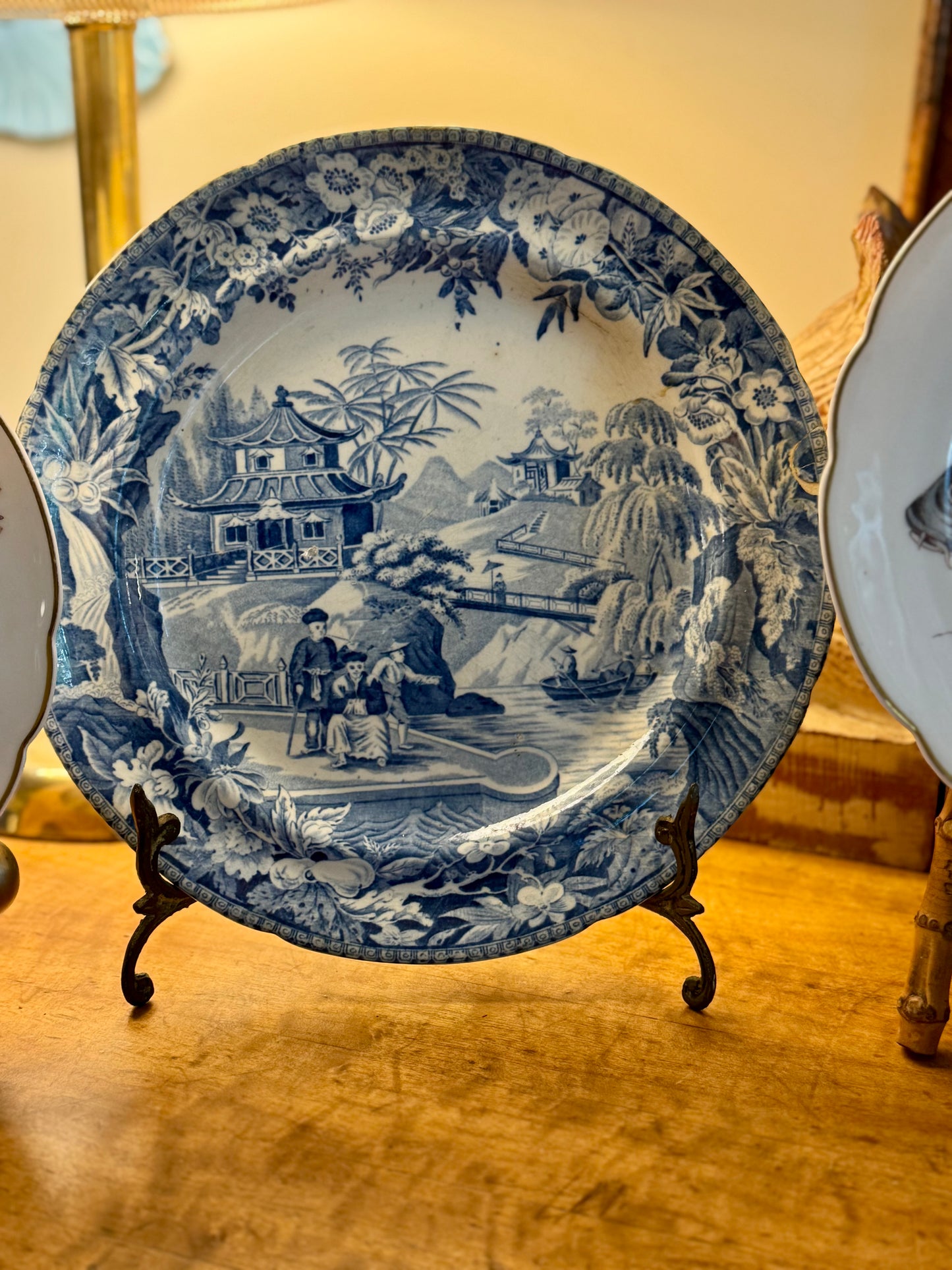 Antique Davenport “High Bridge” Blue and White Plate