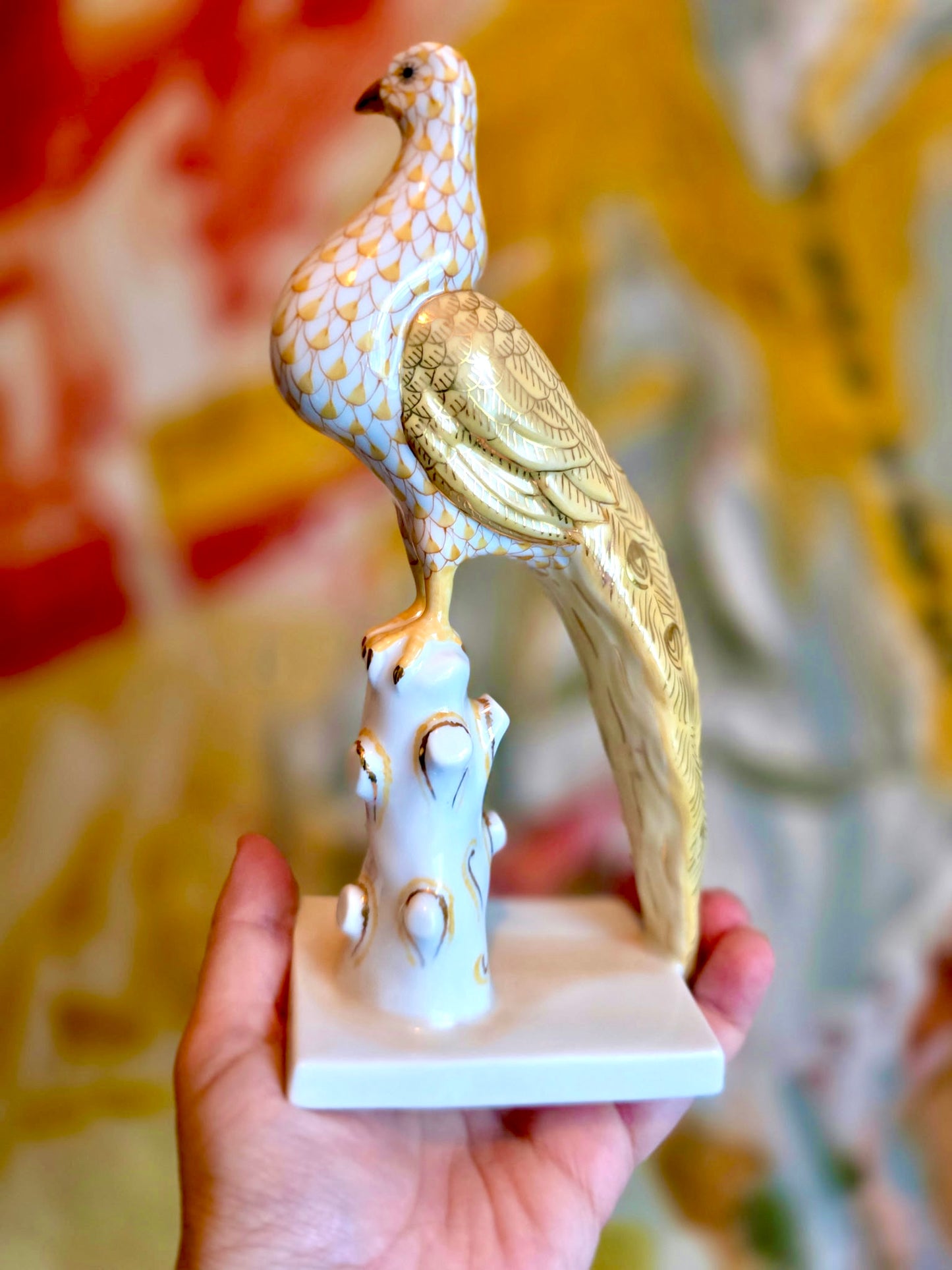 Rare Herend Peacock Figurine