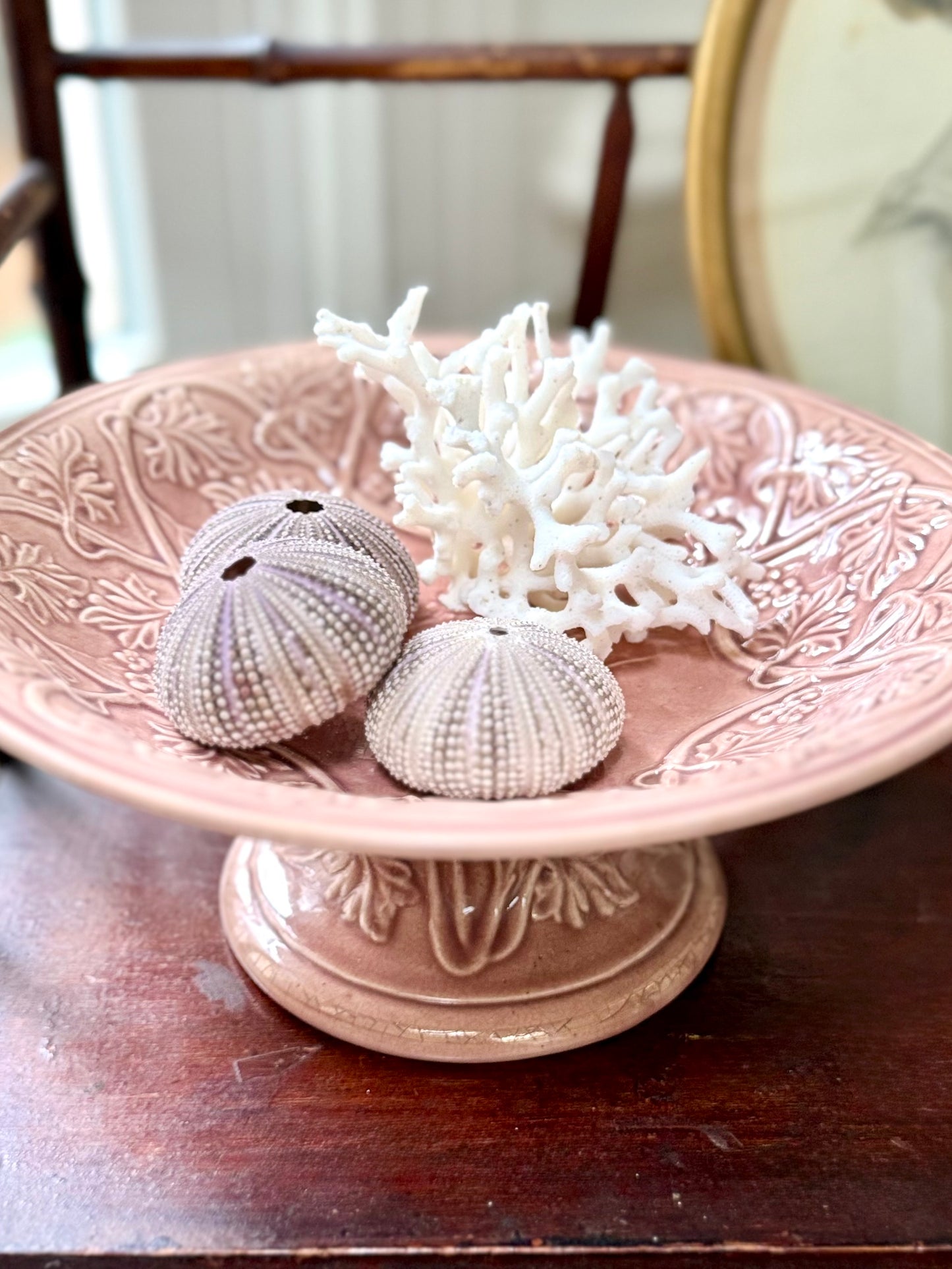 Antique Majolica Compote