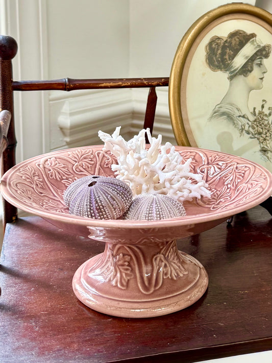 Antique Majolica Compote