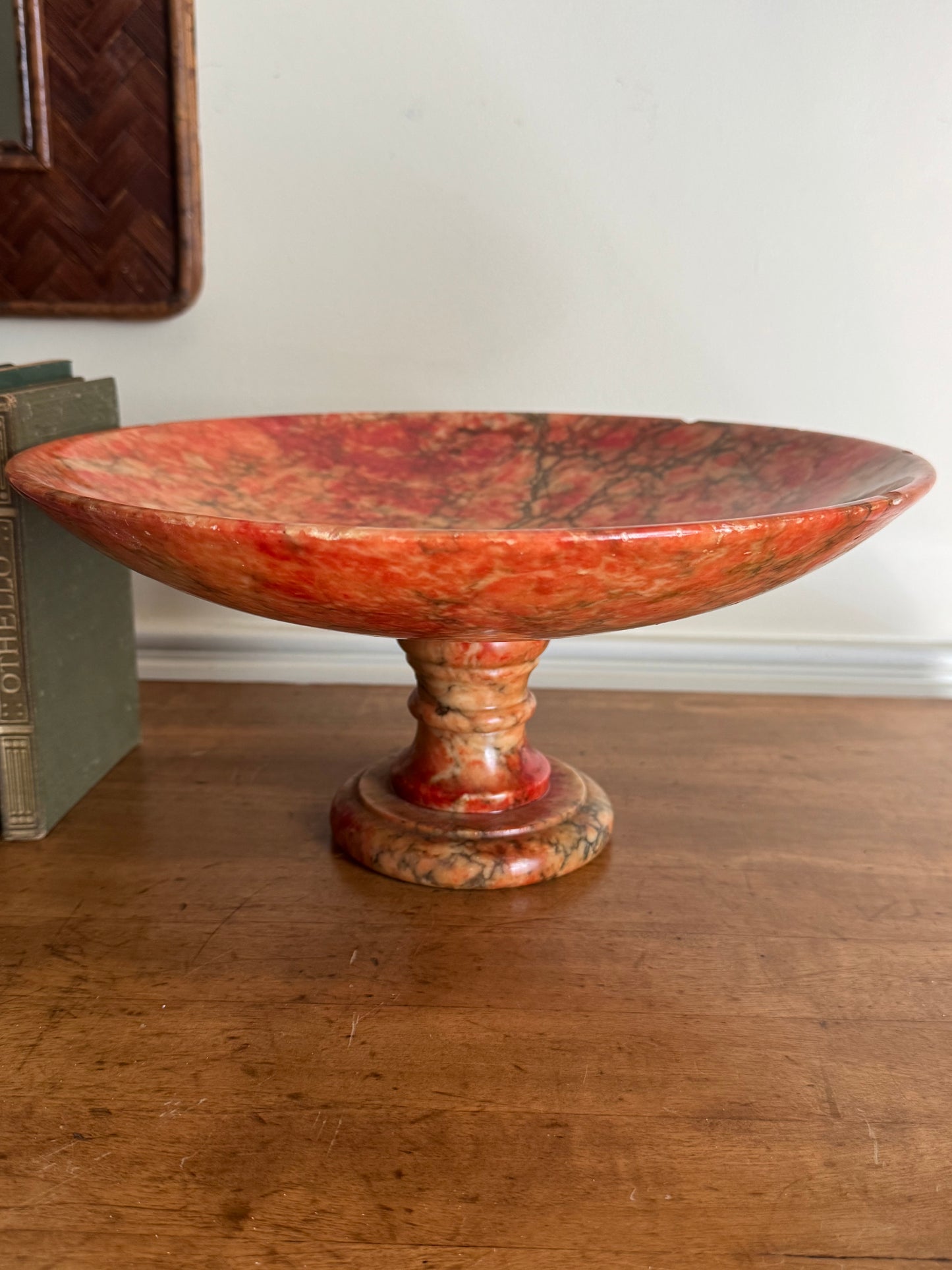 Orange Alabaster Compote