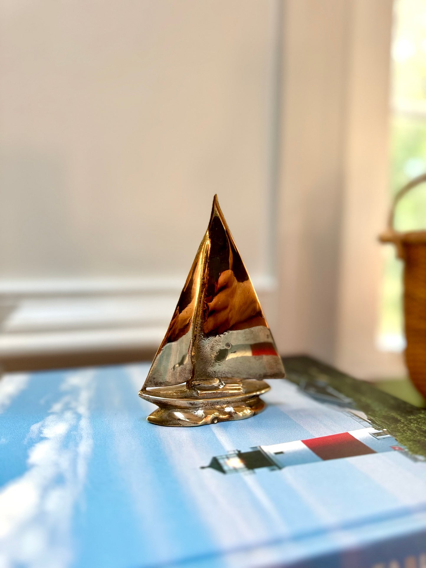 Mini Brass Sailboat Figurine