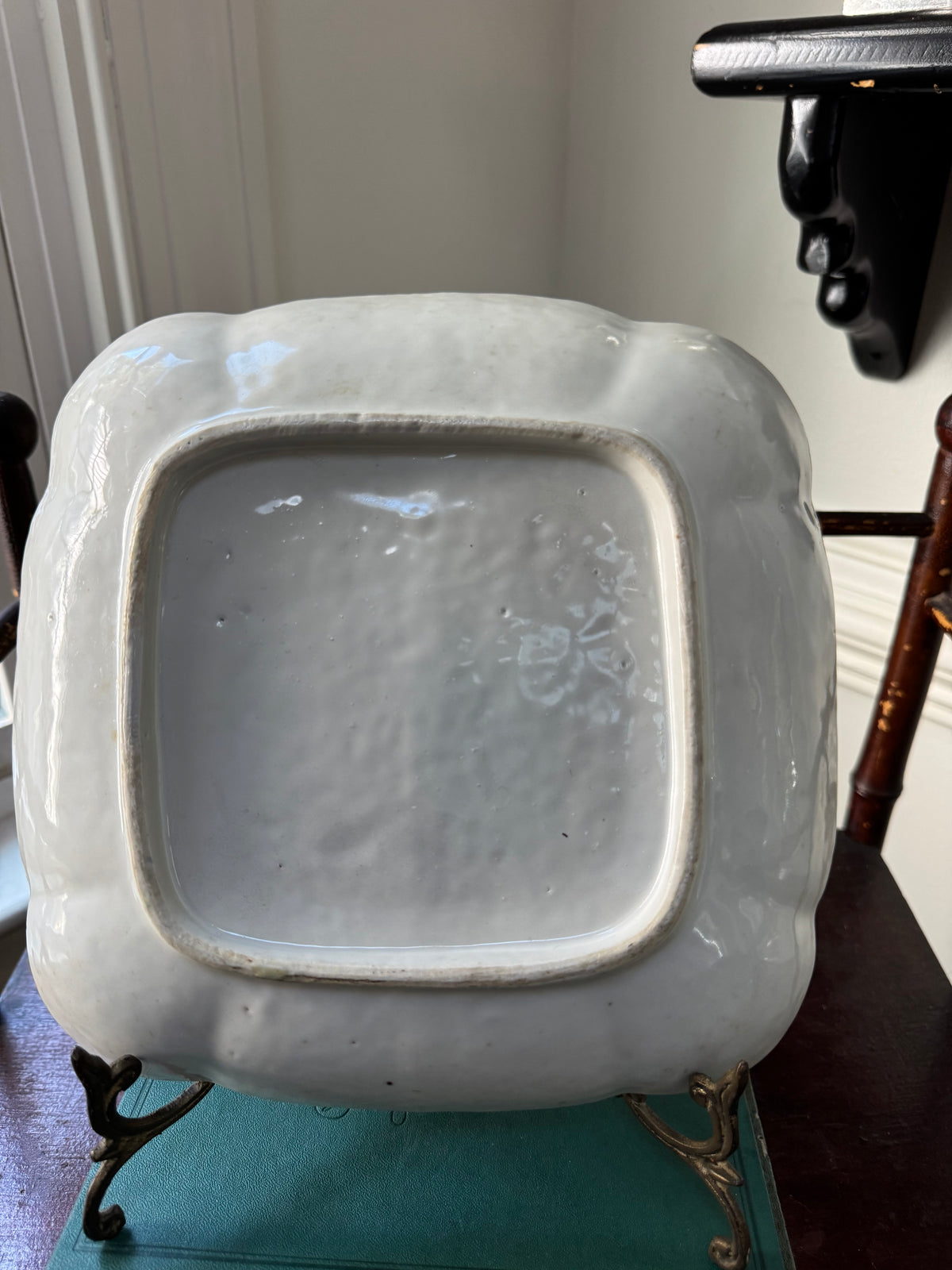 Antique Rose Canton Celadon Square Plate