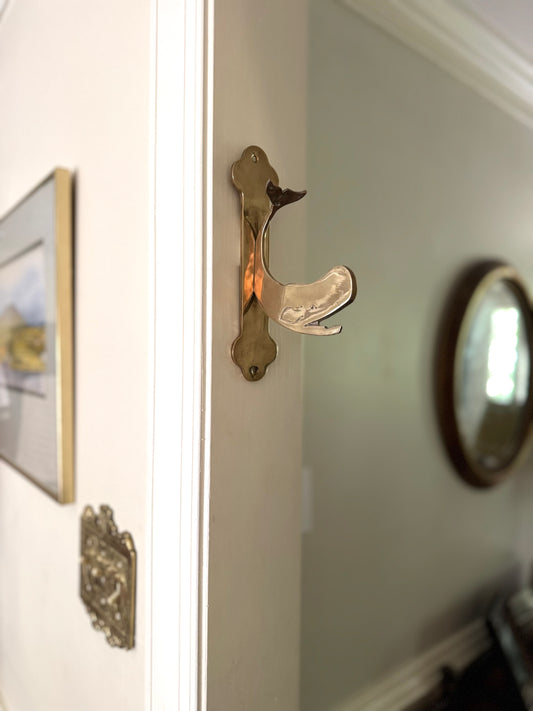 Brass Whale Wall Hook
