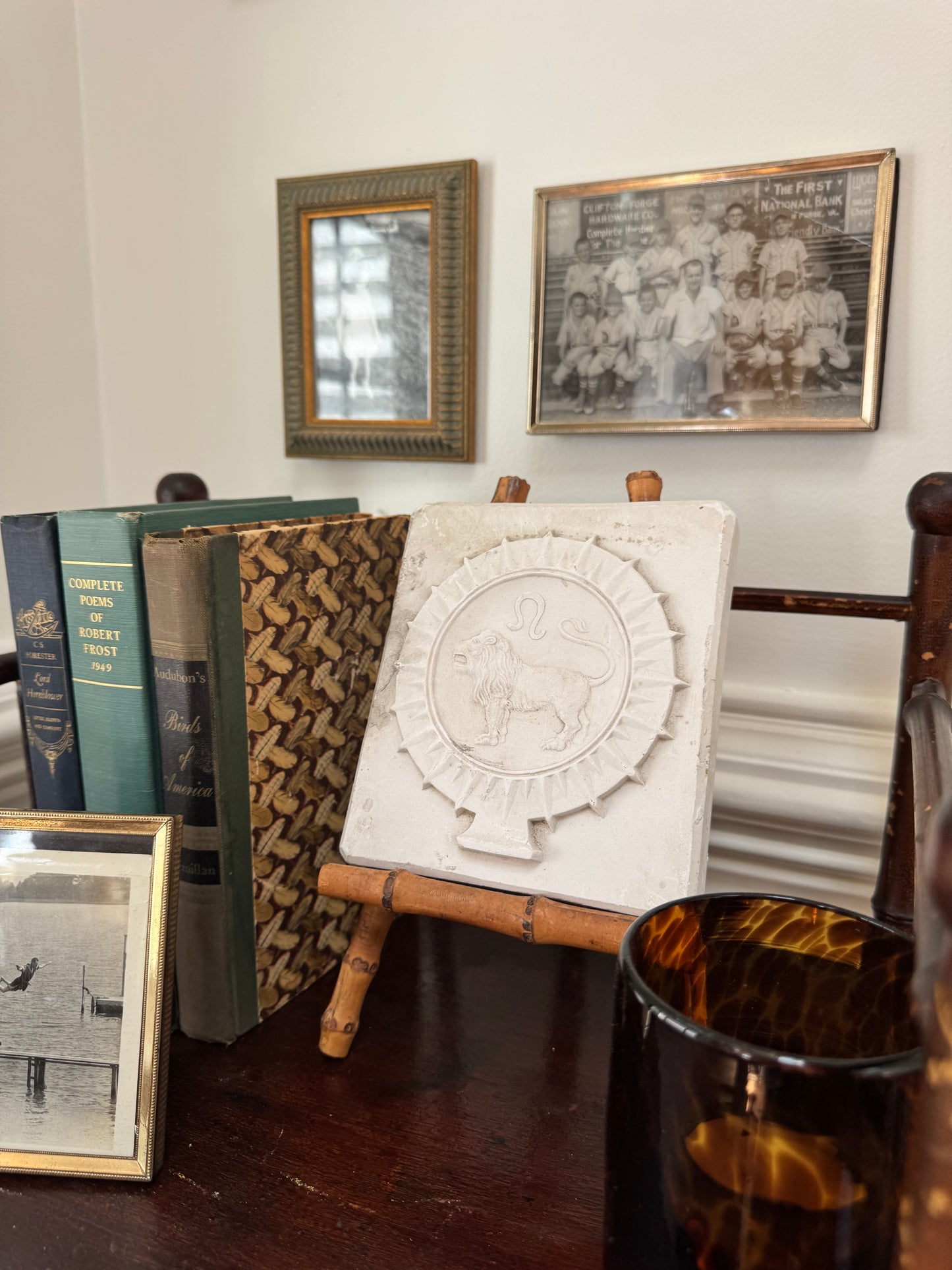 Antique Lion Plaster Art